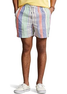 Ralph Lauren Polo 6" Polo Prepster Striped Linen Shorts