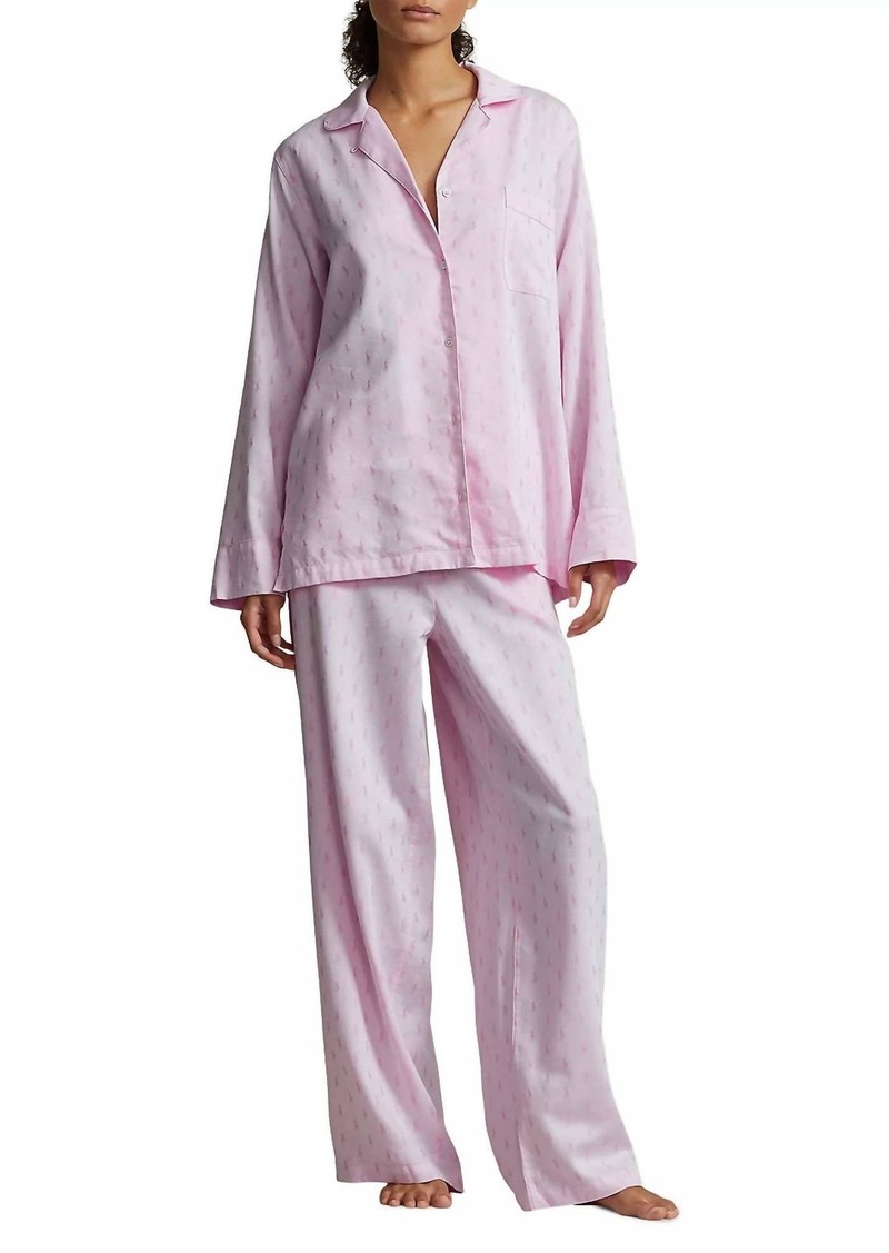 Ralph Lauren: Polo Allover Pony Two-Piece Pajama Set In Prism Pink