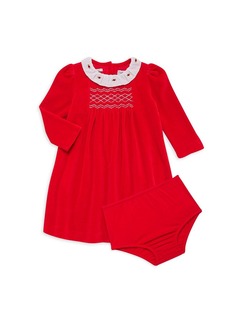 Ralph Lauren: Polo Baby Girl's Velour Dress & Bloomers Set
