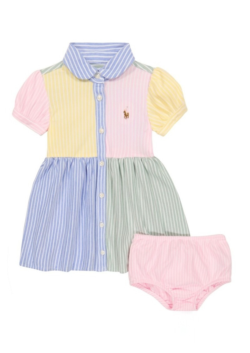 Ralph Lauren: Polo Polo Ralph Lauren Kids Baby striped dress and bloomers set