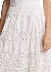 Ralph Lauren: Polo Battenberg-Lace Linen Midi-Skirt