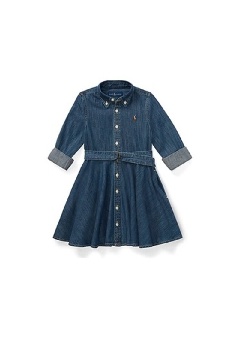 Ralph Lauren: Polo Belted Cotton Denim Shirtdress (Little Kids)