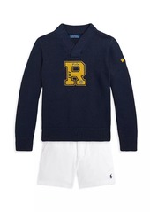 Ralph Lauren: Polo Big Boy's Letterman V-Neck Sweater