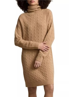 Ralph Lauren: Polo Cable-Knit Wool & Cashmere Turtleneck Sweaterdress