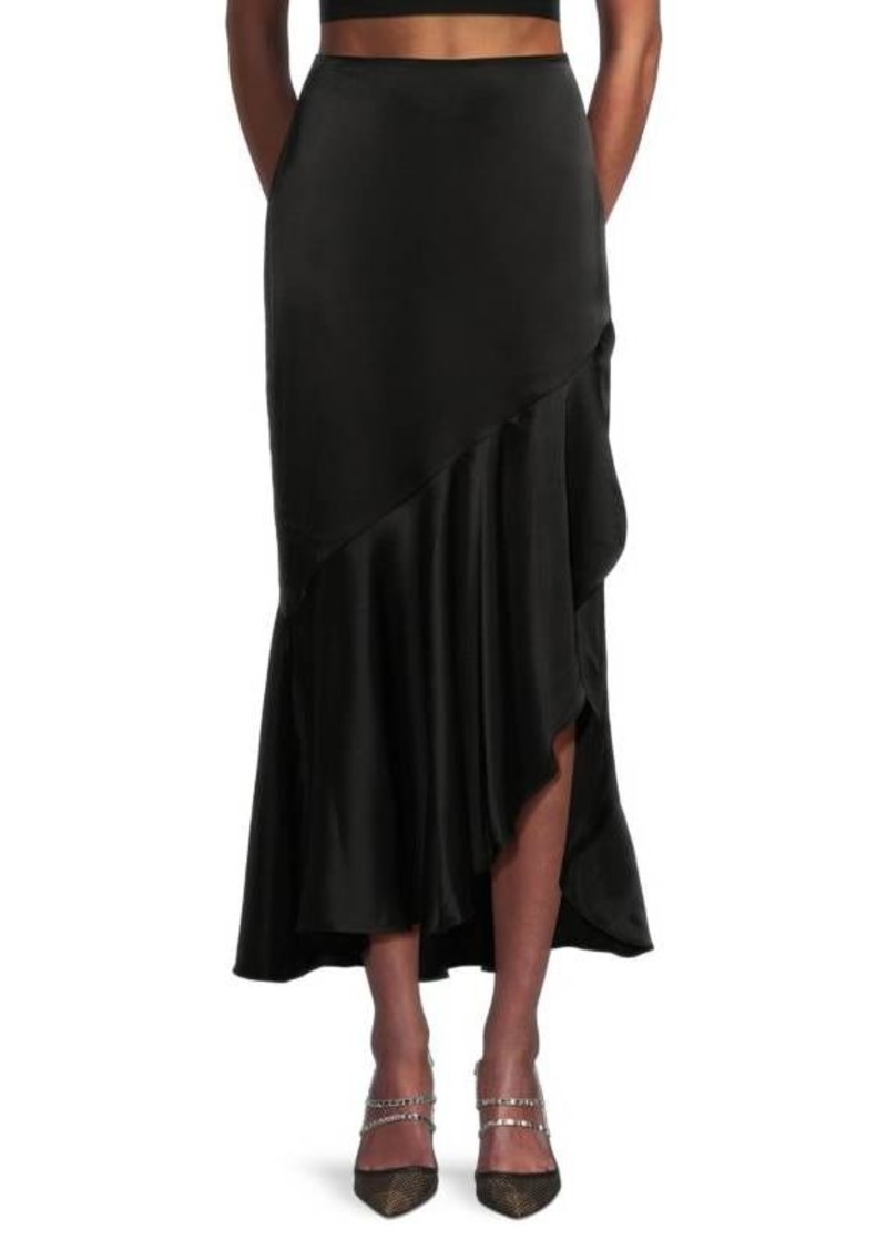 Ralph Lauren: Polo Cascading Flounce Satin Midaxi Skirt