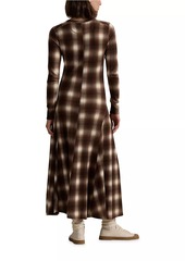 Ralph Lauren: Polo Check Waffle-Knit Henley Maxi Dress