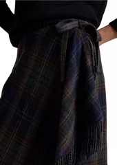 Ralph Lauren: Polo Check Wool-Blend Knit Wrap Skirt