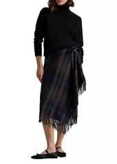 Ralph Lauren: Polo Check Wool-Blend Knit Wrap Skirt