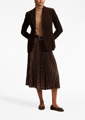Ralph Lauren: Polo checked plissé-effect midi skirt