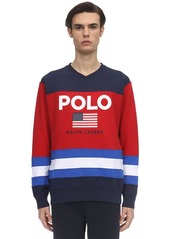 Ralph Lauren Polo Color Block Cotton Blend Sweatshirt
