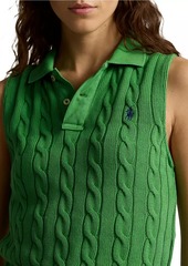 Ralph Lauren: Polo Cotton Cable-Knit Crop Polo Sweater Vest