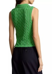 Ralph Lauren: Polo Cotton Cable-Knit Crop Polo Sweater Vest