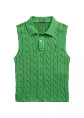 Ralph Lauren: Polo Cotton Cable-Knit Crop Polo Sweater Vest