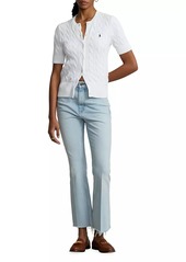 Ralph Lauren: Polo Cotton Cable-Knit Short-Sleeve Cardigan