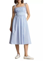 Ralph Lauren: Polo Cotton Seersucker Fit-And-Flare Dress