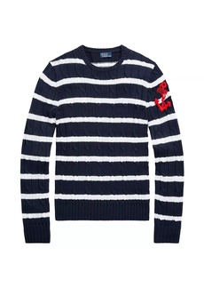 Ralph Lauren: Polo Cotton Striped Cable-Knit Sweater