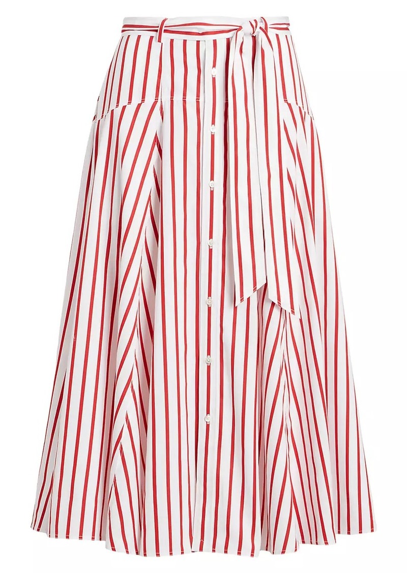 Ralph Lauren: Polo Cotton Striped Midi Skirt
