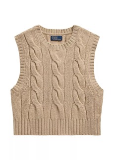 Ralph Lauren: Polo Crop Wool-Cashmere Cable-Knit Sweater