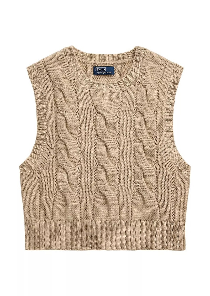 Ralph Lauren: Polo Crop Wool-Cashmere Cable-Knit Sweater