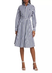 Ralph Lauren: Polo Ela Belted Stripe Cotton Shirtdress