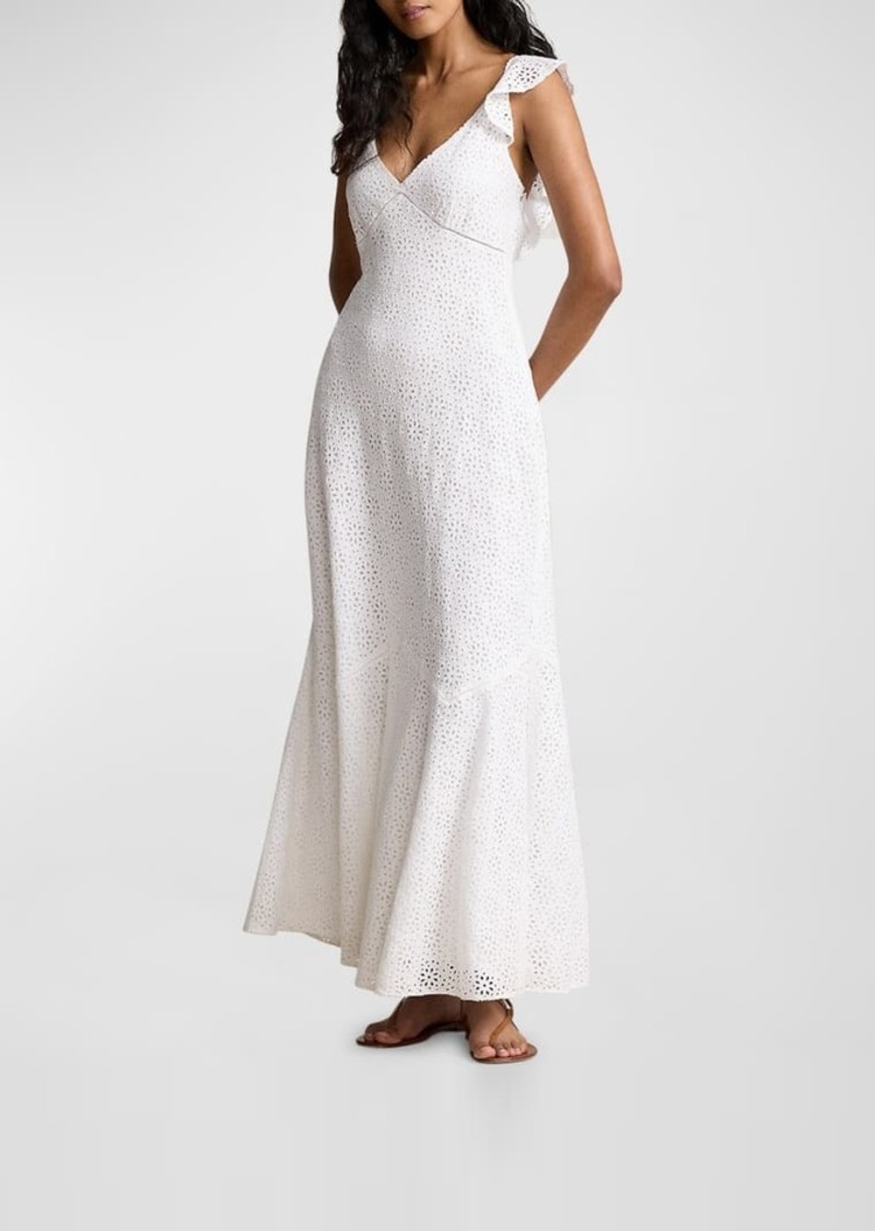 Ralph Lauren: Polo Embroidered Eyelet Linen Dress