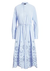 Ralph Lauren: Polo Embroidered Eyelet Midi-Dress