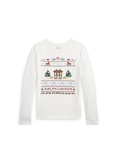 Ralph Lauren: Polo Embroidered Jersey Long-Sleeve Tee (Big Kids)