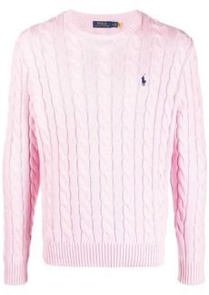 Ralph Lauren Polo embroidered-logo cable-knit jumper