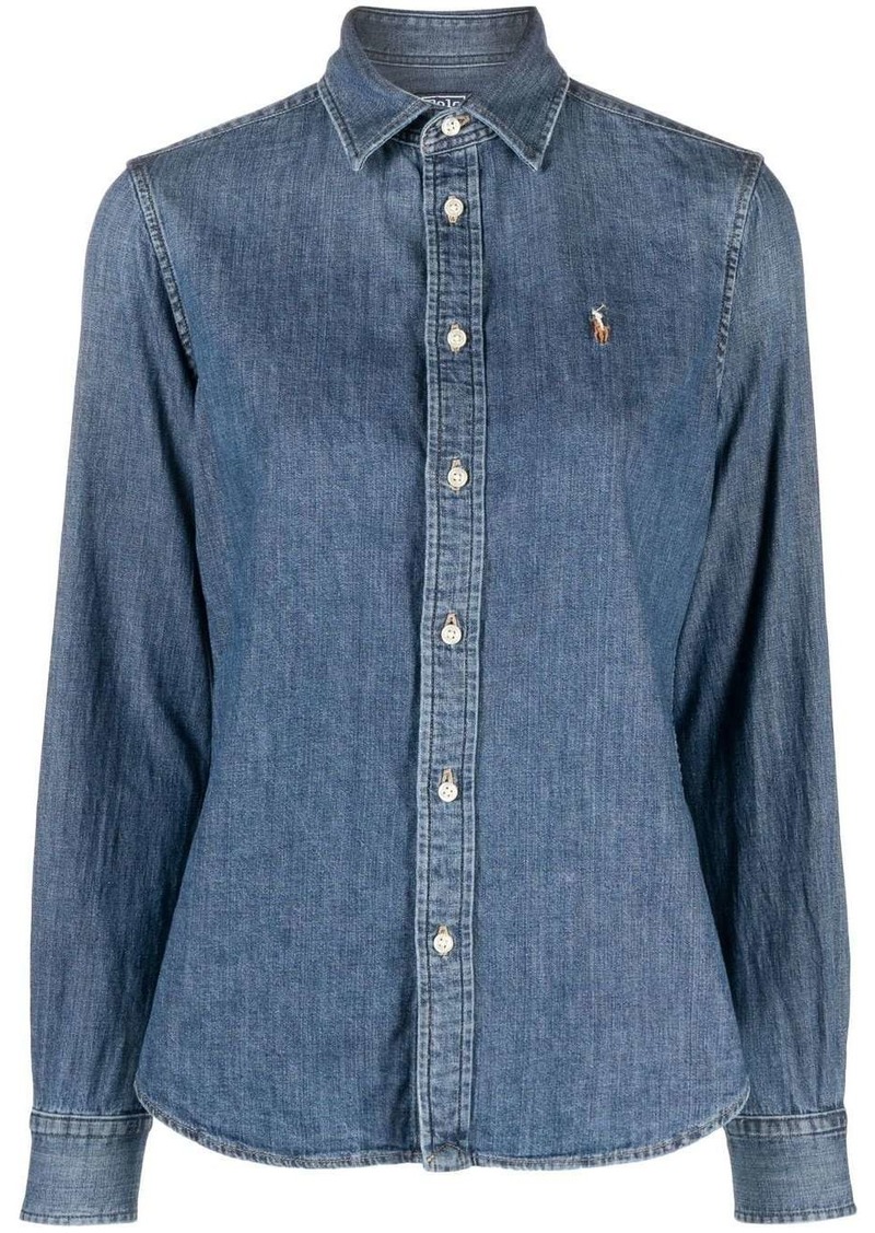 Ralph Lauren: Polo embroidered-logo denim shirt