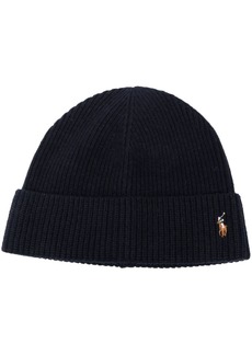 Ralph Lauren Polo embroidered-logo ribbed-knit hat