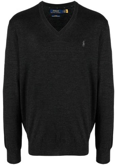 Ralph Lauren Polo embroidered-logo V-neck sweater
