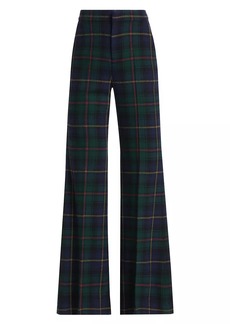 Ralph Lauren: Polo Flared Tartan Wool Trousers