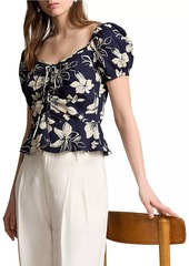 Ralph Lauren: Polo Floral Cotton Drawstring Top