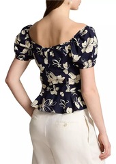 Ralph Lauren: Polo Floral Cotton Drawstring Top