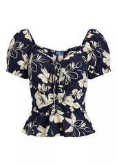 Ralph Lauren: Polo Floral Cotton Drawstring Top