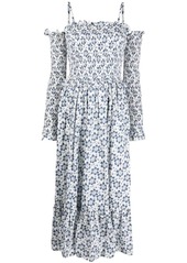 Ralph Lauren: Polo floral-print cold-shoulder midi dress
