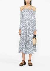Ralph Lauren: Polo floral-print cold-shoulder midi dress