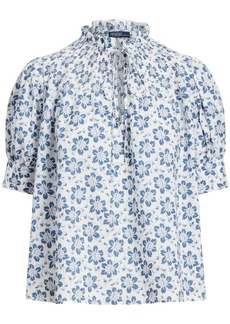 Ralph Lauren: Polo floral-print frilled-collar blouse