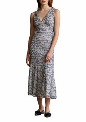 Ralph Lauren: Polo Floral-Print Long Sleeveless Dress