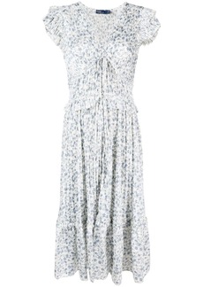 Ralph Lauren: Polo floral-print plissé dress
