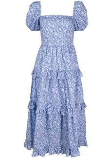 Ralph Lauren: Polo floral-print puff-sleeves dress