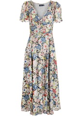 Ralph Lauren: Polo floral-print short-sleeved maxi dress