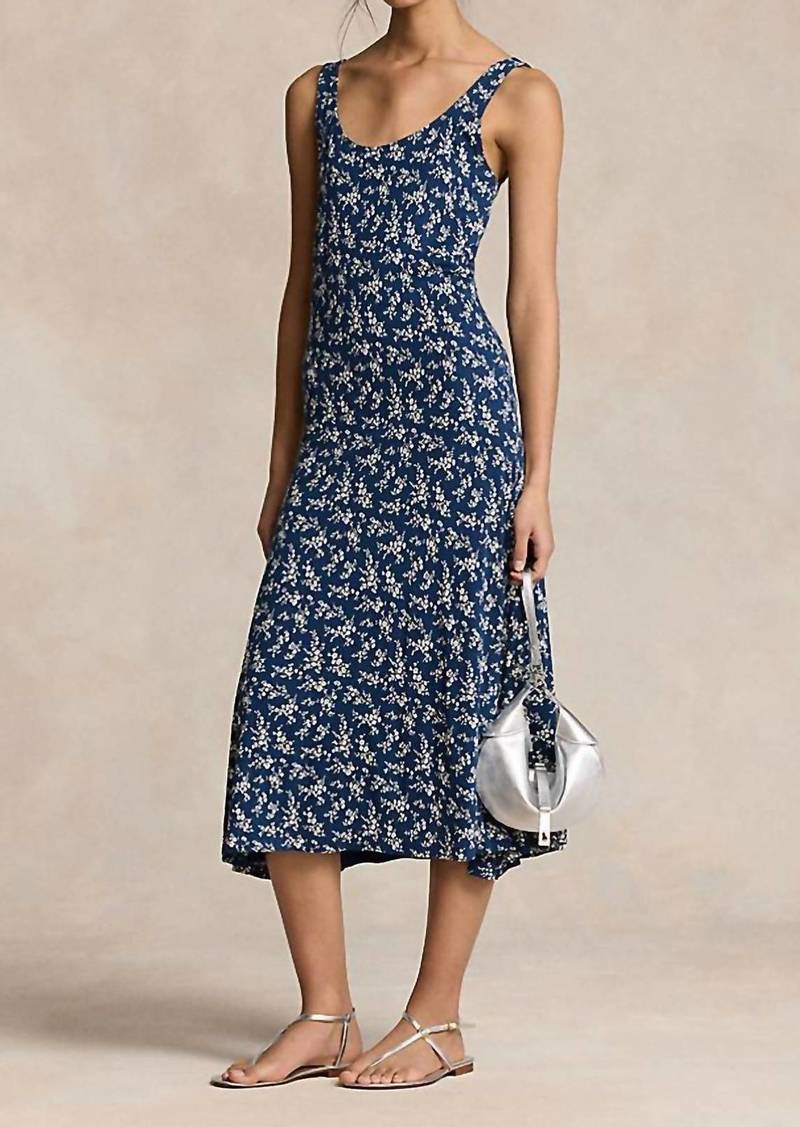 Ralph Lauren Polo Floral Scoop Neck Ricky Day Dress In Ditsy Daisy