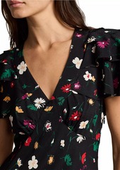 Ralph Lauren: Polo Floral Silk Crêpe Midi-Dress