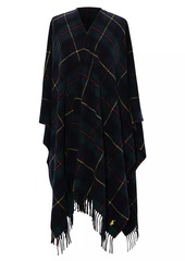 Ralph Lauren: Polo Fringe-Trimmed Plaid Wool Oversized Wrap