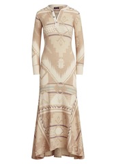 Ralph Lauren: Polo Geometric-Print Long-Sleeve Maxi Dress