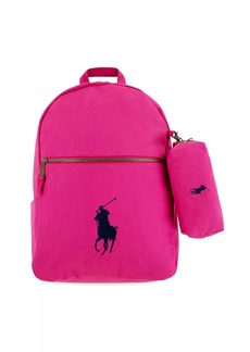 Ralph Lauren: Polo Girl's Canvas School Backpack & Pencil Case