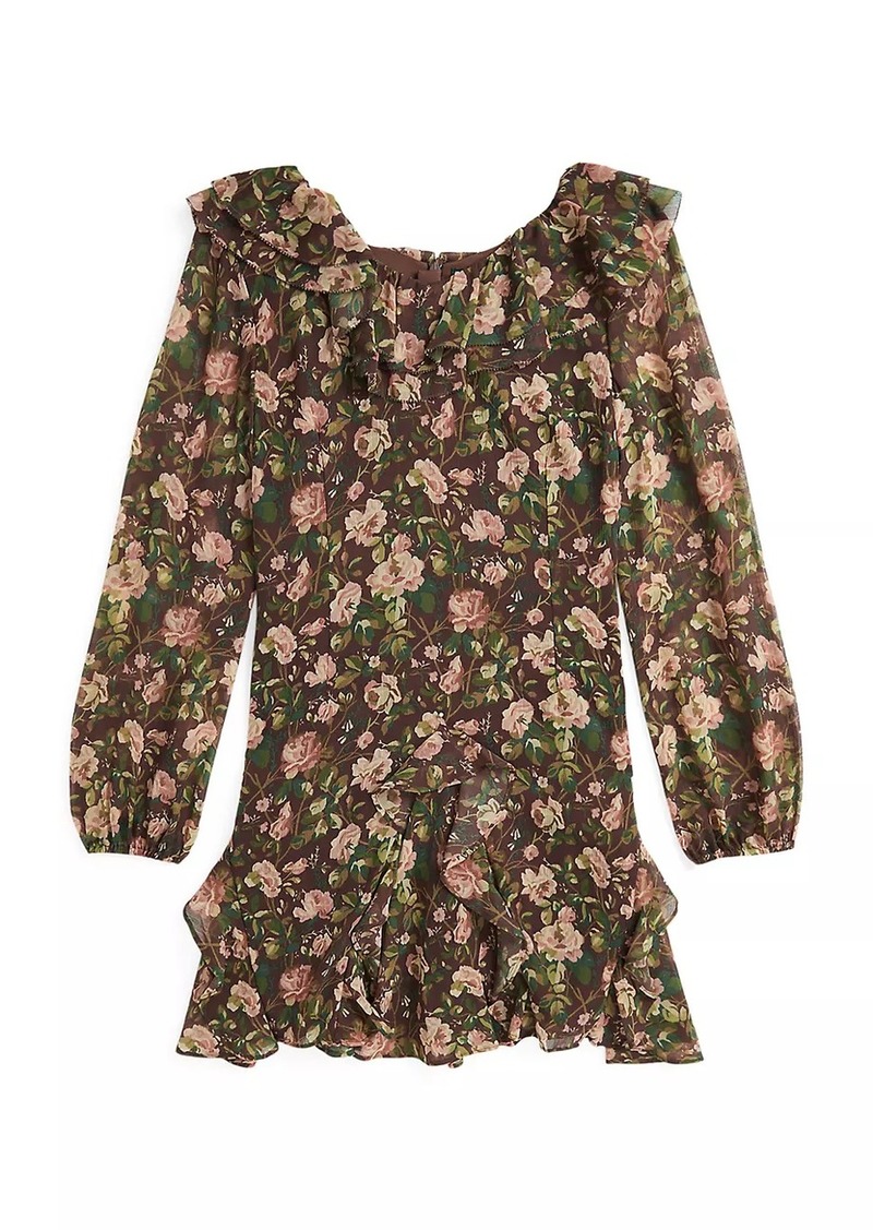 Ralph Lauren: Polo Girl's Patchwork-Print Ruffled Chiffon Dress