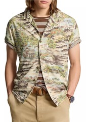 Ralph Lauren Polo Graphic Linen & Silk-Blend Camp Shirt