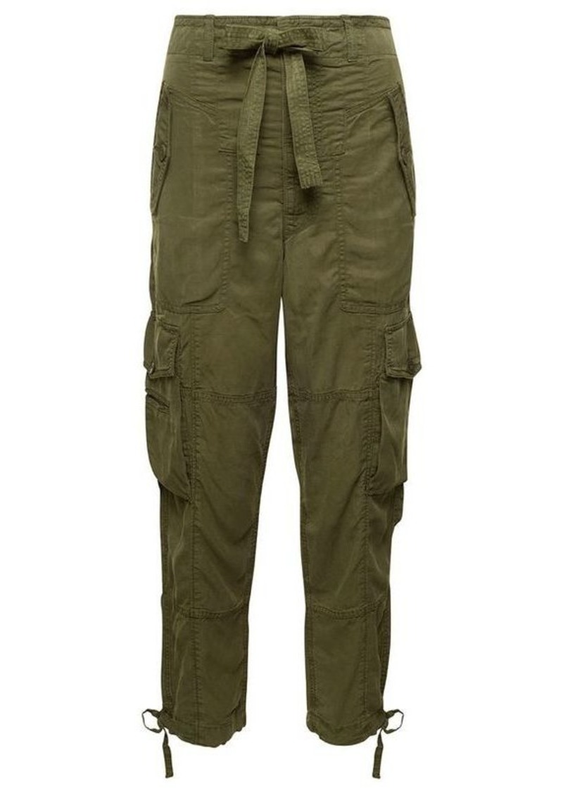Ralph Lauren: Polo Green Cargo Tapered Pants with Drawstring in Lyocell Blend Woman